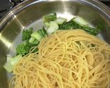 *青梗菜とシラスのペペロンチーノでランチ作り方8写真
