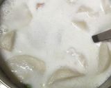かぶと枝豆とソーセージの牛乳スープ作り方3写真