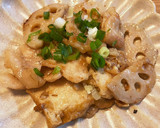 蓮根と厚揚げ、豚肉のあまから味噌炒め作り方8写真