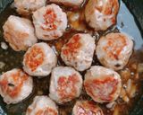 揚げない椎茸入り肉団子の甘酢餡作り方5写真