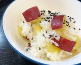 新米で秋の味覚さつまいもご飯!!作り方5写真