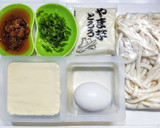 豆腐と冷凍の山芋とろろソースで焼きうどん作り方1写真