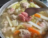 簡単肉だんごの白菜はるさめスープ作り方4写真