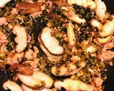 高菜漬けとシイタケ焼きたらこのごま油炒め作り方2写真