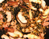 高菜漬けとシイタケ焼きたらこのごま油炒め作り方2写真