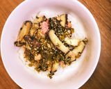 高菜漬けとシイタケ焼きたらこのごま油炒め作り方3写真