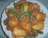 里芋と挽肉の味噌炒め煮（高血圧&気管支）作り方6写真