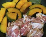 カボチャと鶏もも肉の甘辛煮物レンジで時短作り方4写真
