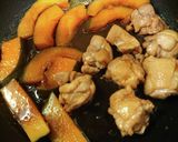 カボチャと鶏もも肉の甘辛煮物レンジで時短作り方5写真