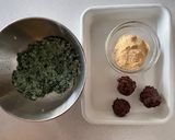 スピルリナ入りご飯　きなこ＆あんこおはぎ作り方2写真
