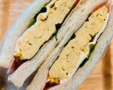 弁当前日に作るサンドイッチ。ハム卵チーズ作り方5写真