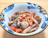 焼肉用の豚バラ肉と冷凍の里芋で照り煮作り方10写真