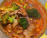 サラダ豆豚ばらブロッコリーのトマト煮込み作り方3写真