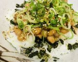毎日の納豆●ネギ海苔・やまかけ納豆丼作り方3写真