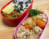 鶏挽肉の肉じゃが作り方12写真