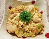 舞茸入り親子丼、大葉のせ。作り方7写真