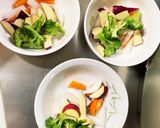 根菜茄子きな粉キムチマヨ炒味温野菜サラダ作り方7写真