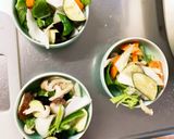 レンジ肉無豆腐簡単きな粉カルボ風野菜炒め作り方12写真