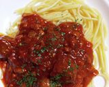 分量を量らずに！トマトミートパスタ！！作り方6写真