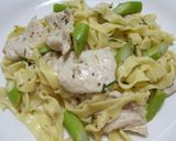 鶏とレモンとバジルのパスタ作り方8写真