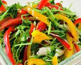 レンジで簡単!豆苗とパプリカの蒸鶏サラダ作り方6写真