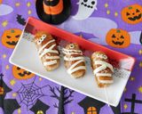 ハロウィン。ミイラ肉巻きおにぎり作り方7写真