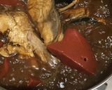 ぶりと赤こんにゃくの赤だし味噌煮作り方2写真