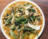 春菊ときのこ玉ねぎバター神楽南蛮味噌和え作り方3写真