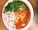 ささみ貝割れ大根とキムチで素麺作り方4写真