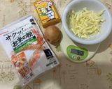米粉のチーズ玉ねぎパンケーキ作り方1写真