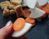 ほっこり★根菜と油揚げのコク旨酒粕味噌汁作り方1写真