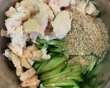 鶏むね肉ときゅうりのすり胡麻ポン酢作り方4写真