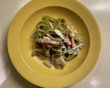 ベーコンきのこのほうれん草フェットチーネ作り方4写真