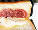 今朝の4w1hサンド「サラミとチーズ」作り方2写真