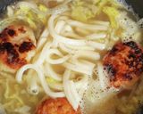 スープジャー食：エビハンペン団子でうどん作り方4写真