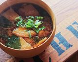 さつま揚げとワカメの赤だし味噌汁作り方5写真