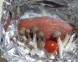 鮭のガーリックバターホイル焼き作り方3写真