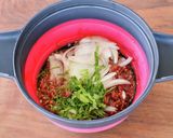 レンジで！きのことひき肉のアラビアータ作り方2写真