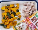 レンジで簡単！かぼちゃと大豆の和風サラダ作り方1写真