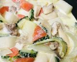 市販ルー活用●豚肉と根菜の牛乳シチュー丼作り方2写真