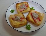 節約＊薄揚げカニかまチーズトースター焼き作り方3写真