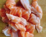 生姜でぽかぽか、鮭ハラスのほっこり味噌汁作り方2写真