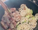 加賀れんこんと赤イカのペペロンチーノ作り方3写真