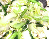 時短！とろッと小松菜と白菜の鶏そぼろ炒め作り方5写真