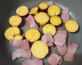 さつま芋と柿のベーコンチーズ焼き作り方3写真