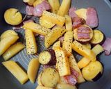 さつま芋と柿のベーコンチーズ焼き作り方4写真