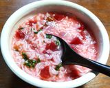 ビーツ餡のお粥 しらす入り作り方3写真