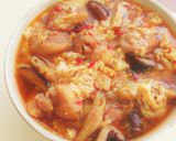 〚鶏もも肉と椎茸の激辛あごだしラーメン〛作り方8写真