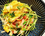 豆苗とカニカマのふんわりたまご炒め作り方4写真