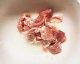 レンジもやし入コク旨オイきな粉味甘酢酢豚作り方1写真